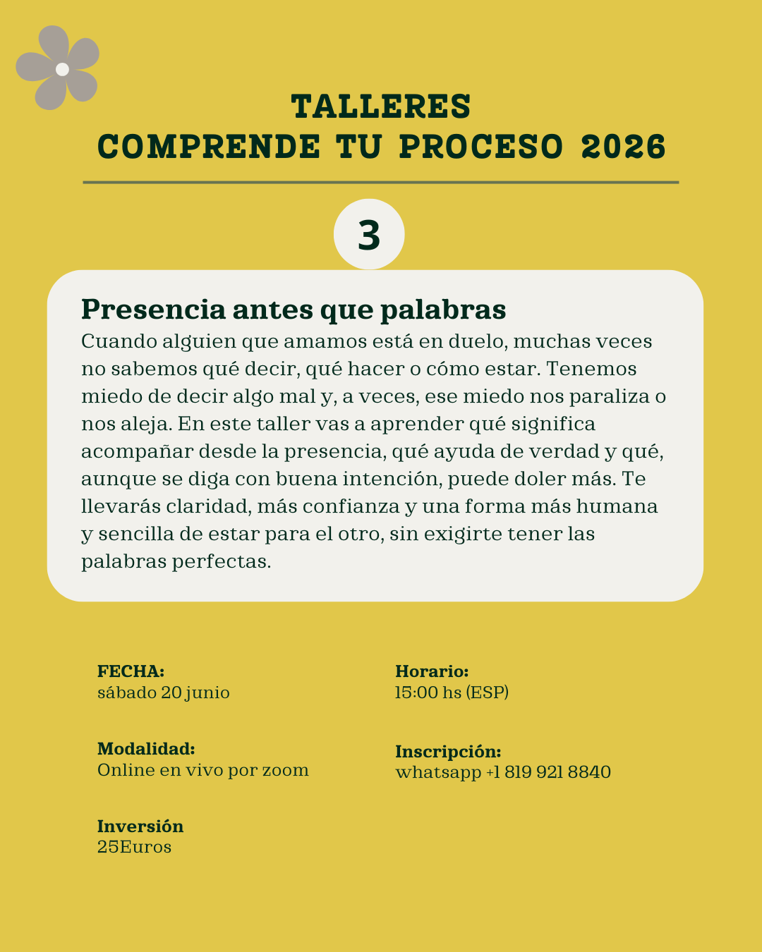 Talleres COMPRENDE TU PROCESO (5 talleres) - Imagen 4