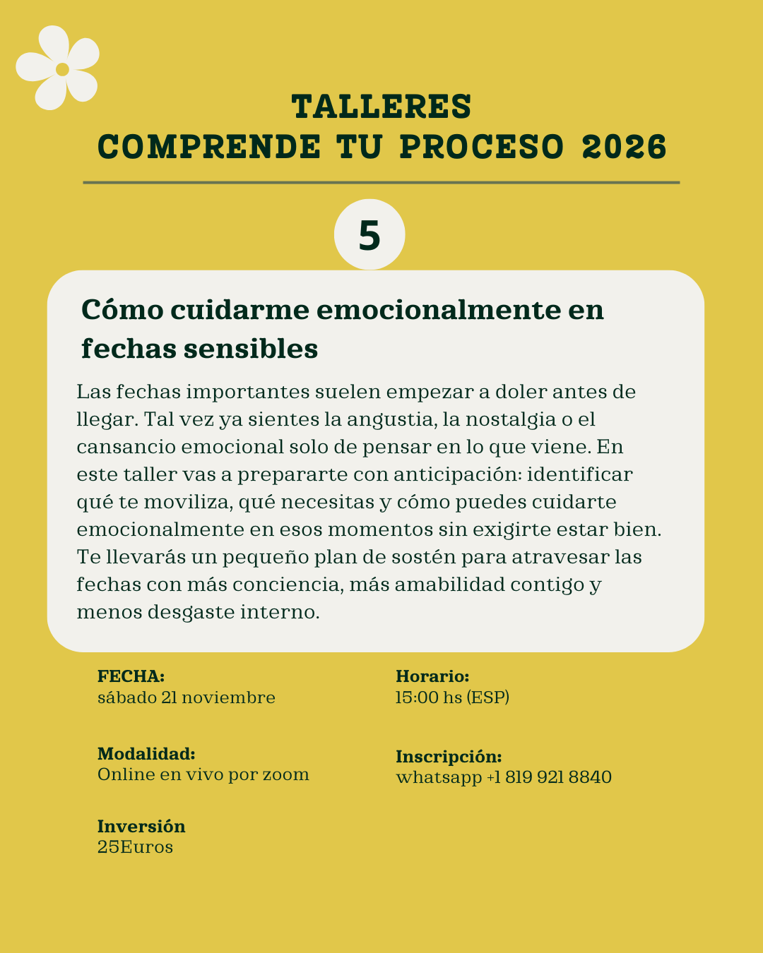 Talleres COMPRENDE TU PROCESO (5 talleres) - Imagen 6